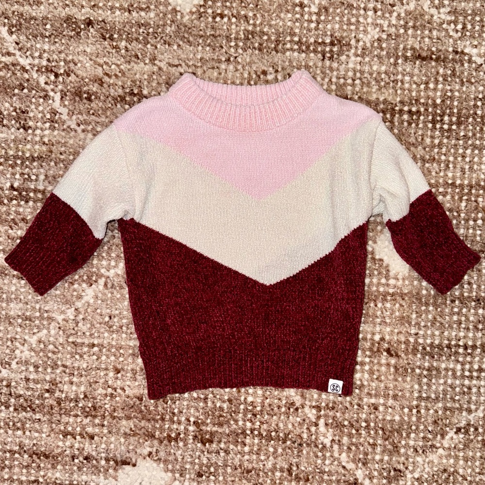 SOVEREIGN CODE Girls' Sima Chevron Color Block Sweater - Lavender/Orchid (6M)